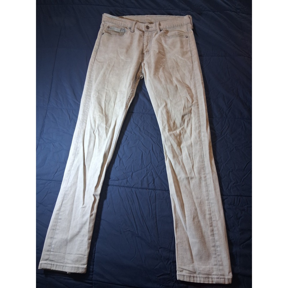 Levi's 510‎ Skinny Fit Jeans Mens 32x32 Light Tan Sand Beige Denim Pants